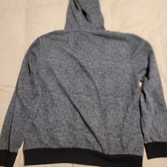 Old navy men's herringbone black & gray hooded long sleeve sweatshirt size lar - Picture 10 of 16